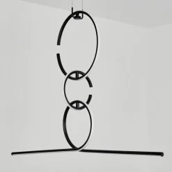 hofstein Suspension Chlak LED Noir, 3 lumières, Télécommandes* Éclairage Led