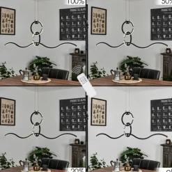 hofstein Suspension Chlak LED Noir, 3 lumières, Télécommandes