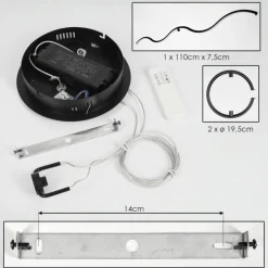 hofstein Suspension Chlak LED Noir, 3 lumières, Télécommandes