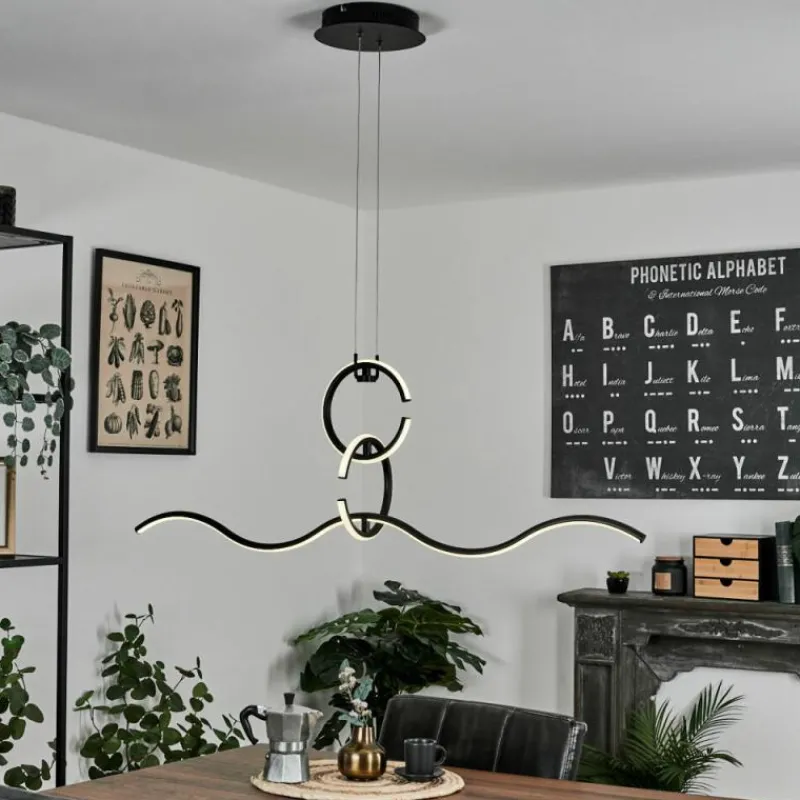 hofstein Suspension Chlak LED Noir, 3 lumières, Télécommandes