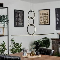 hofstein Suspension Chlak LED Noir, 3 lumières, Télécommandes