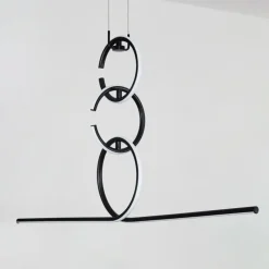 hofstein Suspension Chlak LED Noir, 3 lumières, Télécommandes