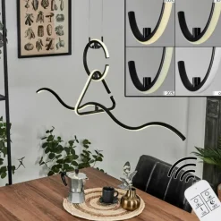 hofstein Suspension Chlak LED Noir, 3 lumières, Télécommandes