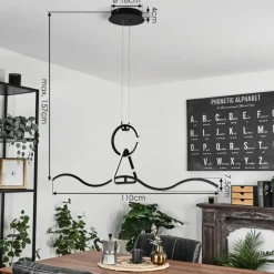 hofstein Suspension Chlak LED Noir, 3 lumières, Télécommandes