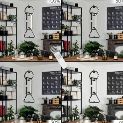 hofstein Suspension Chlak LED Noir, 3 lumières, Télécommandes* Éclairage Led