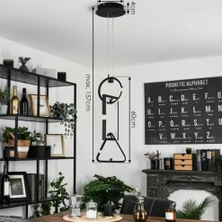 hofstein Suspension Chlak LED Noir, 3 lumières, Télécommandes* Éclairage Led