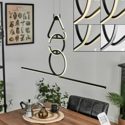 hofstein Suspension Chlak LED Noir, 3 lumières, Télécommandes