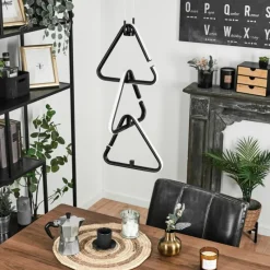 hofstein Suspension Chlak LED Noir, 3 lumières, Télécommandes* Éclairage Led