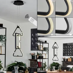hofstein Suspension Chlak LED Noir, 3 lumières, Télécommandes* Éclairage Led