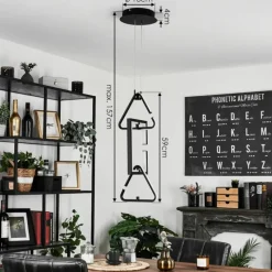 hofstein Suspension Chlak LED Noir, 3 lumières, Télécommandes* Éclairage Led