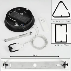 hofstein Suspension Chlak LED Noir, 3 lumières, Télécommandes* Éclairage Led