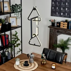 hofstein Suspension Chlak LED Noir, 3 lumières, Télécommandes* Éclairage Led