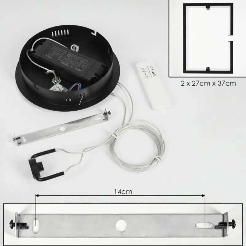 hofstein Suspension Chlak LED Noir, 2 lumières, Télécommandes