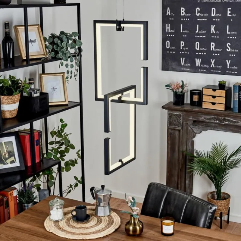 hofstein Suspension Chlak LED Noir, 2 lumières, Télécommandes