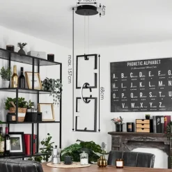 hofstein Suspension Chlak LED Noir, 3 lumières, Télécommandes