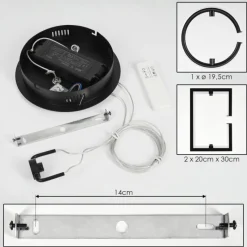 hofstein Suspension Chlak LED Noir, 3 lumières, Télécommandes