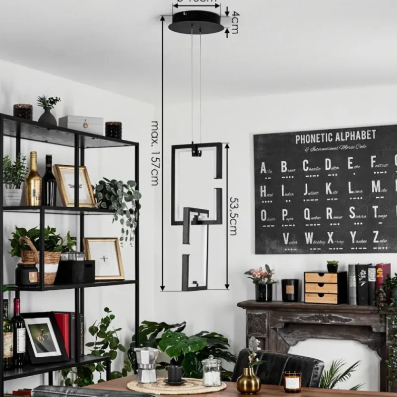 hofstein Suspension Chlak LED Noir, 2 lumières, Télécommandes