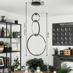 hofstein Suspension Chlak LED Noir, 3 lumières, Télécommandes