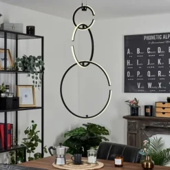 hofstein Suspension Chlak LED Noir, 3 lumières, Télécommandes