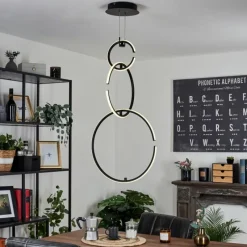 hofstein Suspension Chlak LED Noir, 3 lumières, Télécommandes