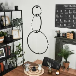 hofstein Suspension Chlak LED Noir, 3 lumières, Télécommandes