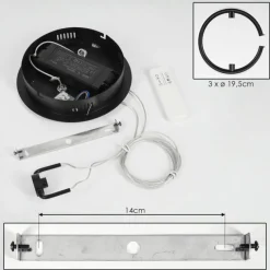 hofstein Suspension Chlak LED Noir, 3 lumières, Télécommandes