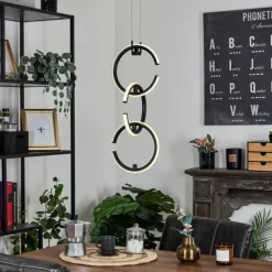 hofstein Suspension Chlak LED Noir, 3 lumières, Télécommandes