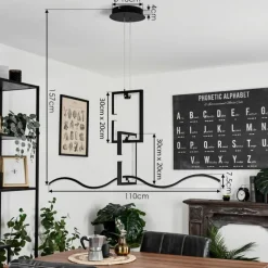 hofstein Suspension Chlak LED Noir, 3 lumières, Télécommandes