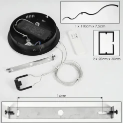 hofstein Suspension Chlak LED Noir, 3 lumières, Télécommandes