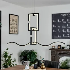 hofstein Suspension Chlak LED Noir, 3 lumières, Télécommandes