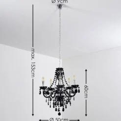 Luminaires Antiques-hofstein Suspension Chrome, 5 lumières
