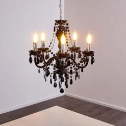 Luminaires Antiques-hofstein Suspension Chrome, 5 lumières
