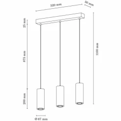 hofstein Suspension Chuquis LED Écru, Noir, 3 lumières