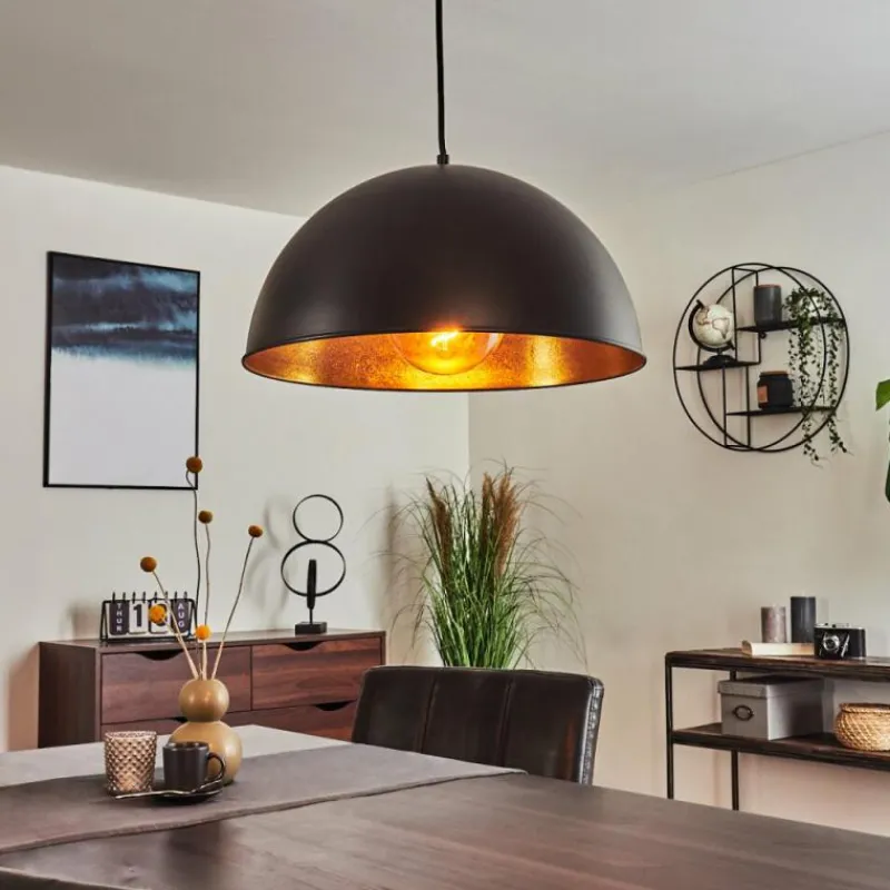 Lampes Dorées-hofstein Suspension Cigliano Noir, 1 lumière