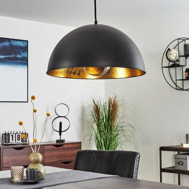 Lampes Dorées-hofstein Suspension Cigliano Noir, 1 lumière
