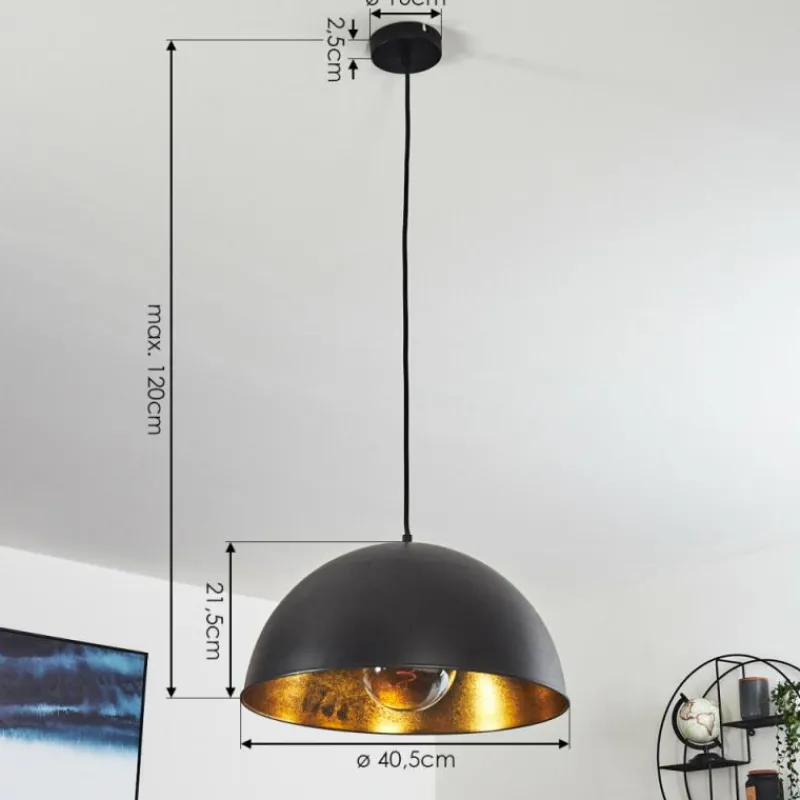 Lampes Dorées-hofstein Suspension Cigliano Noir, 1 lumière