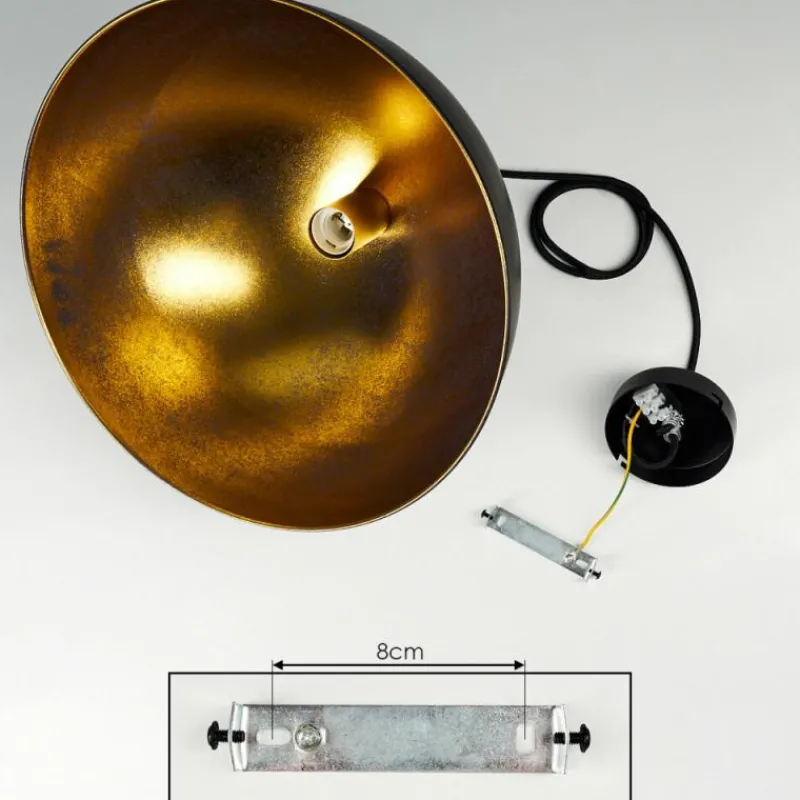 Lampes Dorées-hofstein Suspension Cigliano Noir, 1 lumière