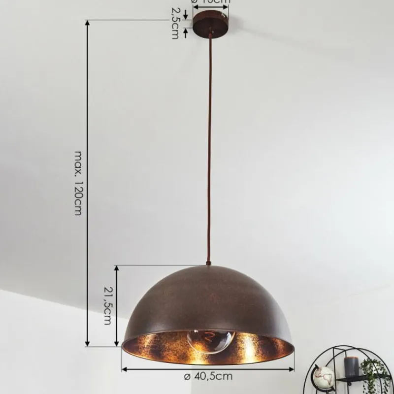 Lampes Dorées-hofstein Suspension Cigliano Rouille, 1 lumière