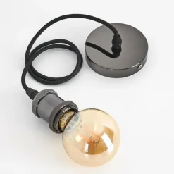 Lampes Vintages & Rétros-hofstein Suspension Cimarron Chrome, 1 lumière