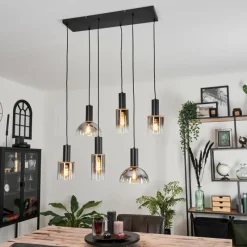 Suspension Verre Fumé-hofstein Suspension Classon Noir, 6 lumières