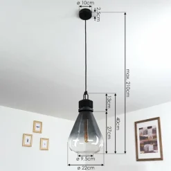 Luminaires Scandinaves-hofstein Suspension Coapilla Noir, 1 lumière