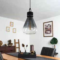 Luminaires Scandinaves-hofstein Suspension Coapilla Noir, 1 lumière
