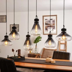 hofstein Suspension Coapilla Noir, 6 lumières