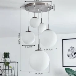 hofstein Suspension Cochuna Nickel mat, 5 lumières