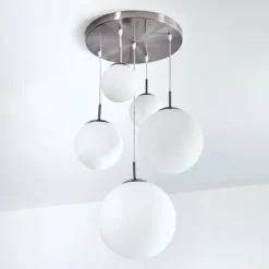 hofstein Suspension Cochuna Nickel mat, 5 lumières