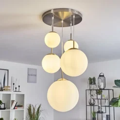 hofstein Suspension Cochuna Nickel mat, 5 lumières