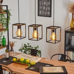 Lampes Vintages & Rétros-hofstein Suspension Colebrook Noir, 3 lumières