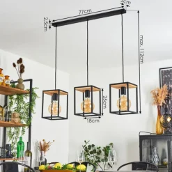Lampes Vintages & Rétros-hofstein Suspension Colebrook Noir, 3 lumières