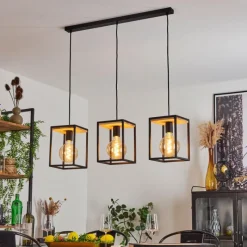 Lampes Vintages & Rétros-hofstein Suspension Colebrook Noir, 3 lumières