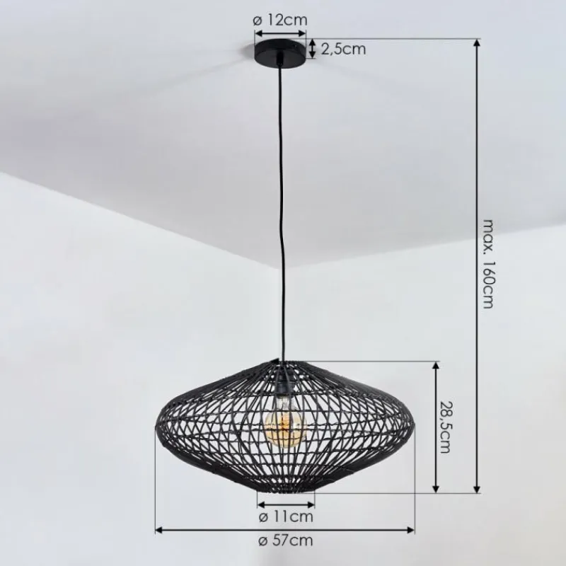 Style Boho-Chic-hofstein Suspension Colimau Noir, 1 lumière
